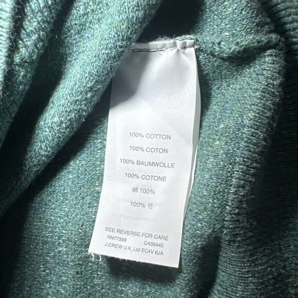 J Crew Sweater Men Medium Slim Fit Green 100% Cotton Lightweight Crewneck - Picture 6 of 8